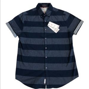 Denim & Flower Short Sleeve Button Down Shirt NWT